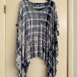 Ezra Navy and White Tie-Dye Tunic